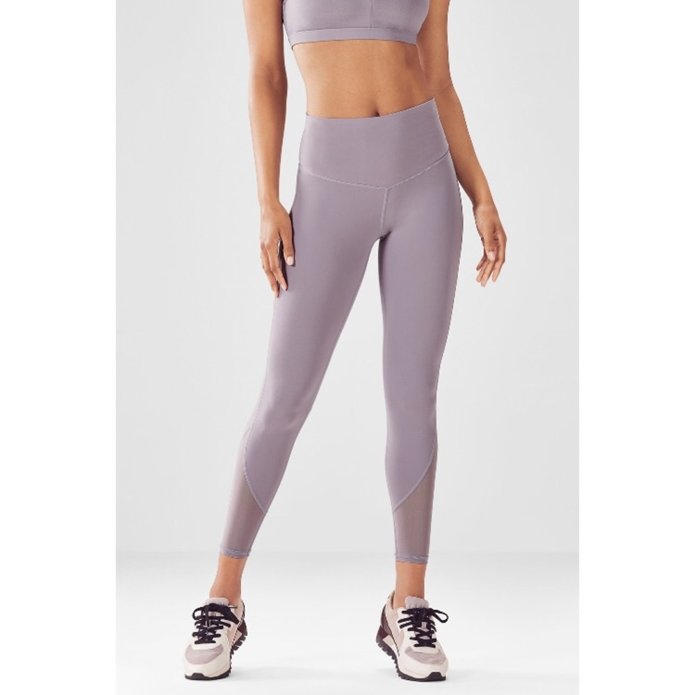 Fabletics High-Waisted Mesh PureLuxe 7/8 Lavender